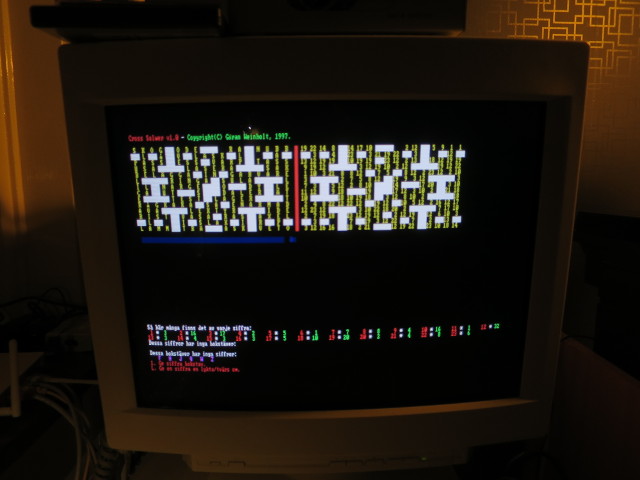 "Cross Solwer" running on a PC of the era